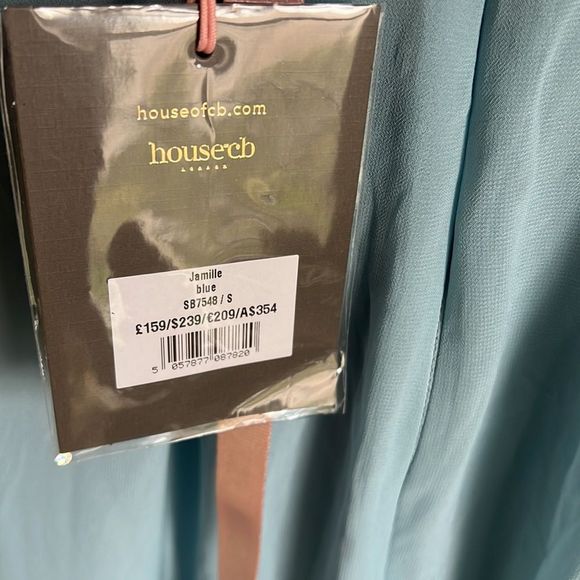 NEW House of CB JAMILLE BABY BLUE DRAPED CORSET MIDI DRESS - Picture 6 of 13